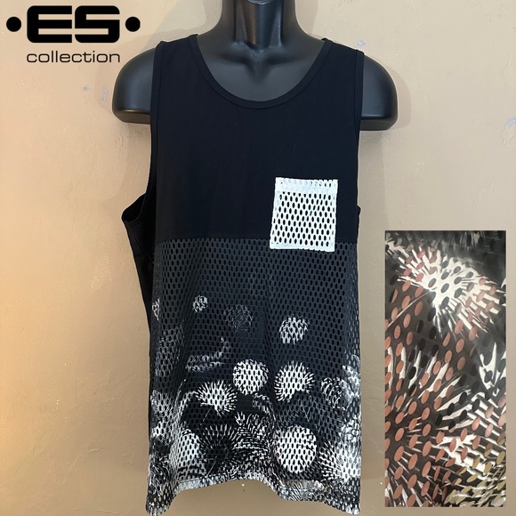 ES Collection Mesh Panel Tank Top XL 34-36 Gently worn Cotton blend - Picture 1 of 3